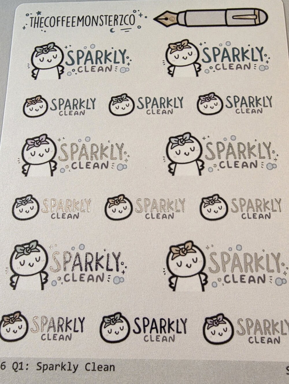 The Coffee Monsterz Co Sparkly Clean Sticker Planner Stickers
